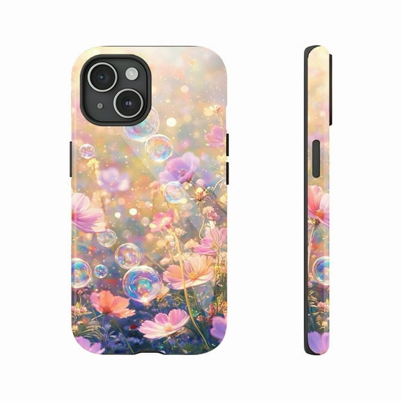 Dreamy Floral Bubble iPhone Case for Women Compatible with iPhone 11/12/13/14/15/16 (Pro Max/Plus)