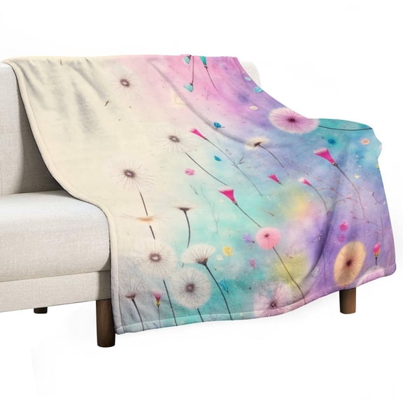 Dreamy Floral Fantasy Blanket Soft Cozy Flannel Blanket for man women
