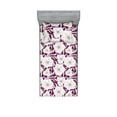 thumbnail image 1 of Dreamy Floral Fitted Sheet & Pillow Sham Set, Delicate Flowers with Cream Tone Petals and Jumble Leaves Print, Decorative Printed 2 Piece Bedding Decor, Twinxl, Pastel Purple Plum Ivory, by Ambesonne, 1 of 2