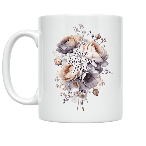 Dreamy Floral Romance - Flower Lover - 11 oz Ceramic Coffee Mug