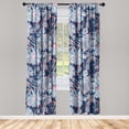 thumbnail image 1 of Dreamy Floral Window Curtains, Retro Wave Colors Flowers Vintage with Abstract Bohemian Aura Print, Lightweight Decor 2-Panel Set with Rod Pocket, Pair of - 28"x95", Soft Blue Dark Coral, by Ambesonne, 1 of 3