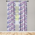 thumbnail image 1 of Dreamy Floral Window Curtains, Watercolor Style Blooming Tulip Pattern with Delicate Leaves Vintage, Lightweight Decor 2-Panel Set with Rod Pocket, Pair of - 28"x95", Pale Fuchsia Indigo, by Ambesonne, 1 of 3