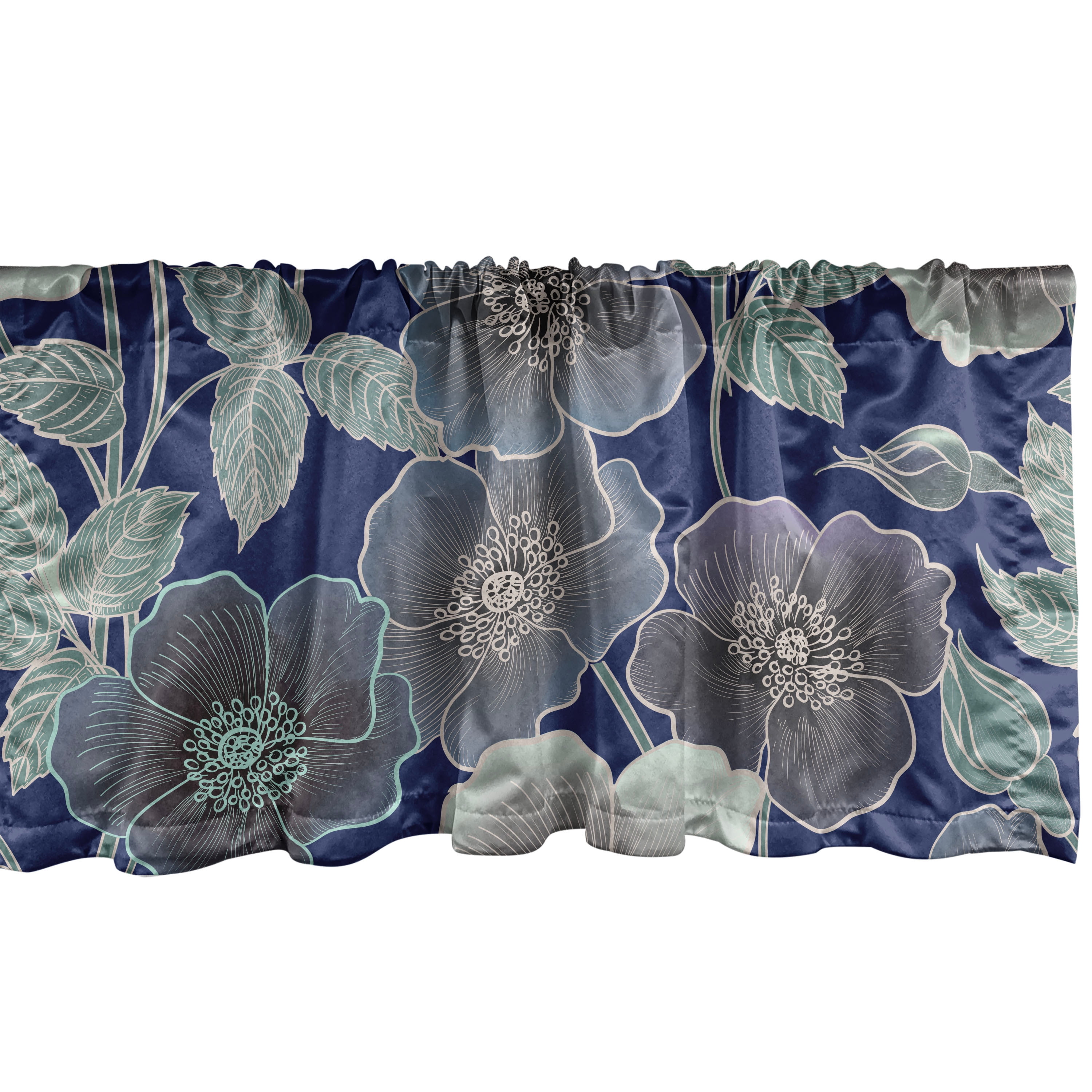 Dreamy Floral Window Valance, Fantasy Woodland Inspirations Blooming ...