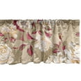 thumbnail image 1 of Dreamy Floral Window Valance, Vintage Aura Illustration of Delicate Roses with Leafy Pattern Art, Curtain Valance for Kitchen Bedroom with Rod Pocket, 54" X 18", Raspberry Camel Cocoa, by Ambesonne, 1 of 2