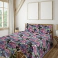 thumbnail image 1 of Ambesonne Dreamy Flowers Fitted & Flat Sheet with Sham 3 Pcs Set, Dreamy Floral Botany, Twin XL, Pale Fuchsia Seafoam Rose, 1 of 5