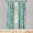 thumbnail image 1 of Dreamy Flowers Window Curtains, Fantasy Feel Colors Floral Boho Pattern with Autumn Leaves Art, Lightweight Decor 2-Panel Set with Rod Pocket, Pair of - 28"x84", Sea Green Sky Blue White, by Ambesonne, 1 of 3
