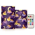 thumbnail image 1 of Dreamy Fox Pattern Flameless LED Candle Set with Remote, Battery Operated Color Changing Pillar Candles, Set of 2, 1 of 7