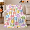 thumbnail image 1 of Dreamy Gemstone decorative motif Pattern, Playful Celestial Scene, Warm Flannel Blanket for Home Library and Reading Nook, Celestial Art Lovers Valentine's Day Gift, Celestial Home Decor, 1 of 9