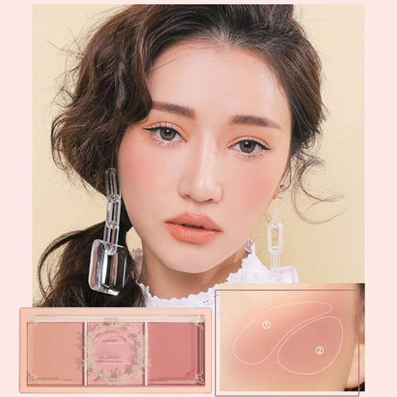 Dreamy Girl 3 Color Blush Palette – Matte, Natural Flush, Buildable – For Cheeks – 1pc