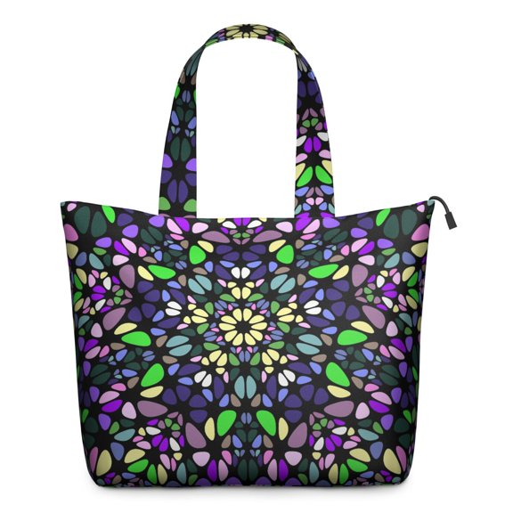 Dreamy Indian Mandala Weekender Bag - Durable Large Capacity Travel Tote with Interior Pockets, Spiritual Energy Pattern for Fitness Enthusiasts