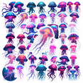 thumbnail image 1 of Dreamy Jellyfish Theme Stickers, Waterproof Jellyfish Theme Sticker for Water Bottle Laptop Phone Cases Planner Skateboard Luggage Helmet Party Favor Decor, Ideal for Adults Teens Teacher Rewards, 1 of 9