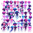 thumbnail image 1 of Dreamy Jellyfish Theme Stickers, Waterproof Jellyfish Theme Sticker for Water Bottle Laptop Phone Cases Planner Skateboard Luggage Helmet Party Favor Decor, Ideal for Adults Teens Teacher Rewards, 1 of 8