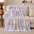thumbnail image 1 of Dreamy Kitten Moon Star Pattern, Mystical Pet Portrait Pattern, Warm Flannel Blanket for Living Room and Bedroom, Cat Lovers Just Because Gift, Pet Lover Home Decor, 1 of 9