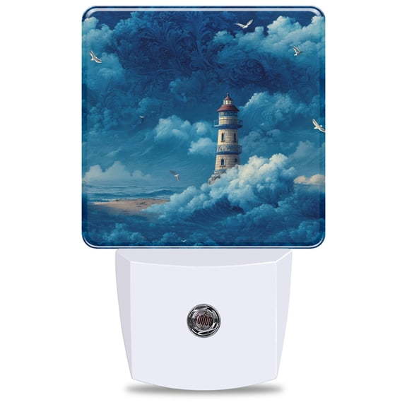 Dreamy Lighthouse Night Light, Plug into Wall with Dusk to Dawn Light Sensors, Warm Nightlights for Bedroom, Bathroom, Hallway, Kitchen, Gifts Ideas for Girls Women