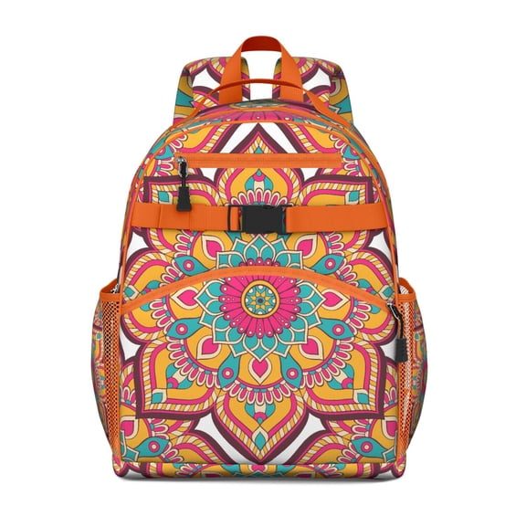 Dreamy Mandala Ornament Student Backpack Adjustable Shoulder Straps Chest Strap Lightweight Durable School Backpack For Student And Students