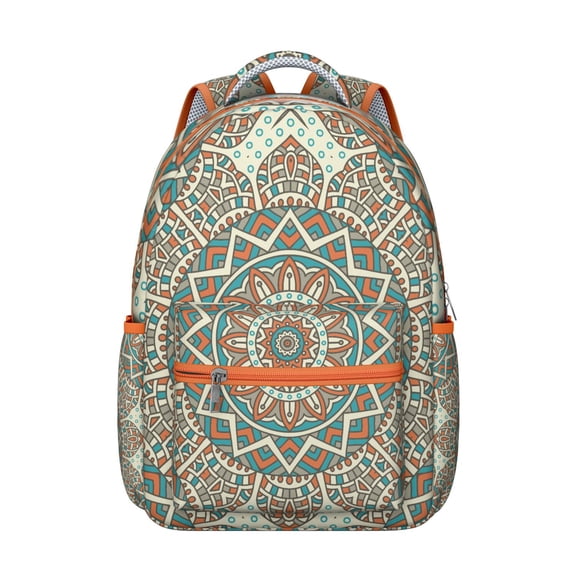 Dreamy Mandala Students Backpack Lightweight and Multifunctional School Bag with Spiritual Healing and Emotional Balance Pattern