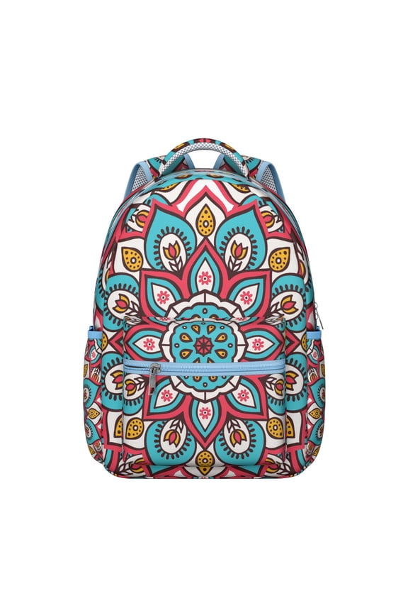 Dreamy Mandala Students Backpack Lightweight and Multifunctional School Bag with Spiritual Healing and Emotional Balance Pattern