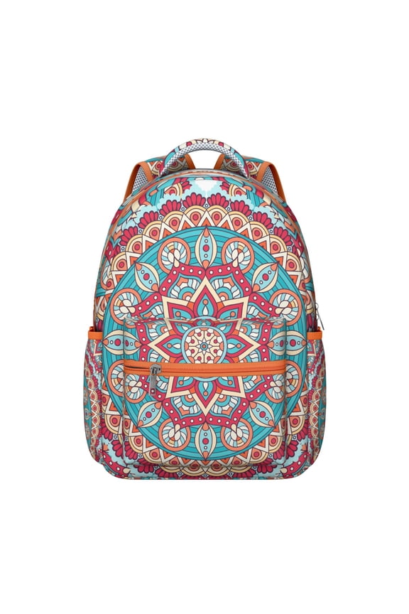 Dreamy Mandala Students Backpack Lightweight and Multifunctional School Bag with Spiritual Healing and Emotional Balance Pattern