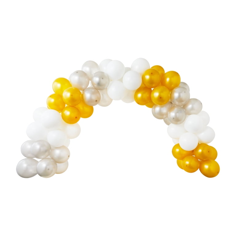Way To Celebrate Gold and White Modern Tabletop Balloon Arch Kit