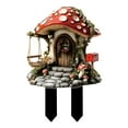 thumbnail image 1 of Dreamy Mushrooms House 2D Flat Garden Decor Outdoor Courtyard Scene Props Whimsical Design Durable Material Easy Setup Perfect for Parties Festivals Backyard Gift Idea, 1 of 8