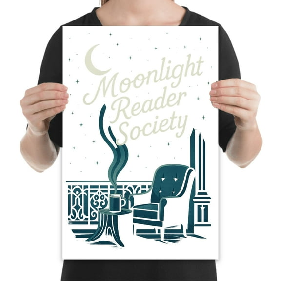 Dreamy Night Sky Art - Book Lovers - 13x19 Poster Print - Bedroom Decor