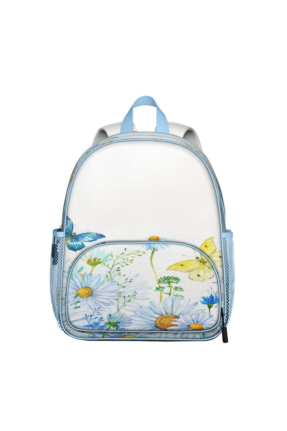 Dreamy Night Sky Butterfly Student Backpack – Watercolor Floral Pattern with Stars, Constellation, Fantasy Butterfly Wings