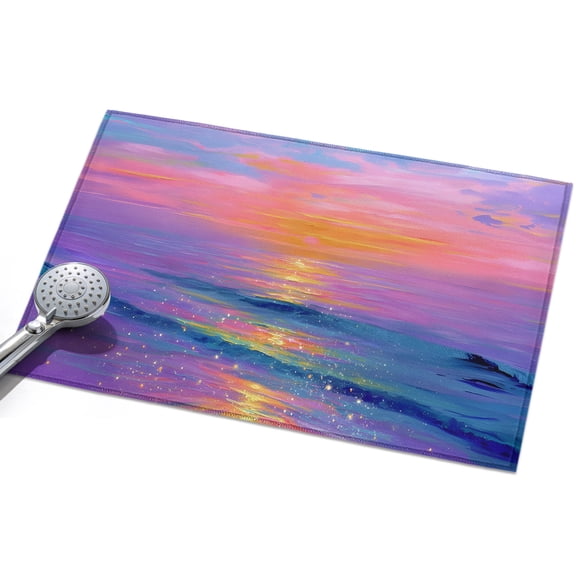 Dreamy Ocean Washable Area Rug 2 x 3 ft Abstract Fantasy Sun Ocean Sky, Soft Non Slip Rugs Stain Repellent Indoor Felt Carpet for Living Dining Room Bedroom Home Office