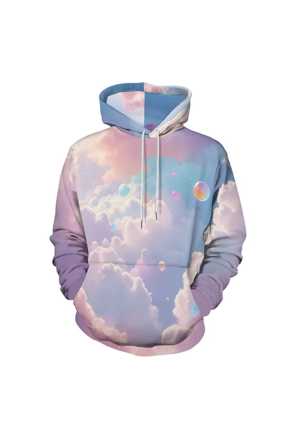 Dreamy Pastel Clouds Sky 3D Print Hoodie Men Women Autumn Thin Pullover Sweatshirt Vintage Streetwear Tops