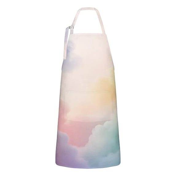 Dreamy Pastel Sky Apron-Garden Aprons for Women with Pockets-Cotton Linen Waterproof Kitchen Cooking Gardening Aprons Adjustable for Kitchen,Cooking,BBQ and Salon 33x27 Inch