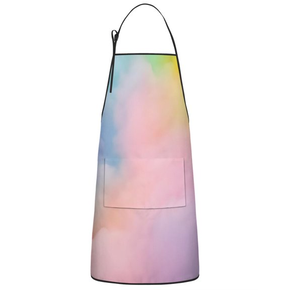 Dreamy Pastel Sky Apron-Garden Aprons for Women with Pockets-Cotton Linen Waterproof Kitchen Cooking Gardening Aprons Adjustable for Kitchen,Cooking,BBQ and Salon 33x27 Inch