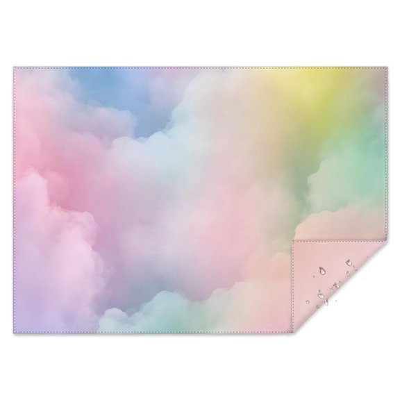 Dreamy Pastel Sky Rectangle Tablecloth 60"x84",Waterproof Polyester Rectangle Table Cloth, Wipeable Spillproof Polyester Tablecloth for Dining, Camping, Indoor and Outdoor