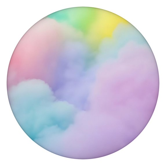 Dreamy Pastel Sky Round Fitted Tablecloth with Elastic Edge,Dining Table Cover Waterproof,Outdoor Round Tablecloth for Camping,Dining,Indoor and Outdoor