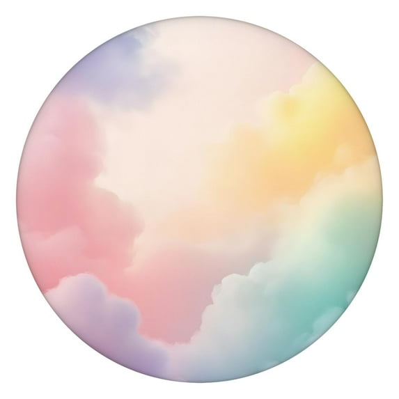 Dreamy Pastel Sky Round Fitted Tablecloth with Elastic Edge,Dining Table Cover Waterproof,Outdoor Round Tablecloth for Camping,Dining,Indoor and Outdoor