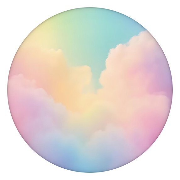 Dreamy Pastel Sky Round Fitted Tablecloth with Elastic Edge,Dining Table Cover Waterproof,Outdoor Round Tablecloth for Camping,Dining,Indoor and Outdoor