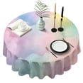 thumbnail image 1 of Dreamy Pastel Sky Round Tablecloth 60"x60",Wrinkle Wipeable Table Cloth for Kitchen Dining Room Picnic Patio Party, 1 of 6