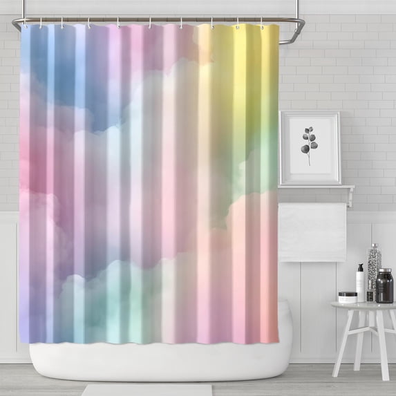 Dreamy Pastel Sky Shower Curtain 72"x84" ,Bathroom Decorative Shower Curtains Set with 12 Hooks,Modern Waterproof Washable Shower Curtain