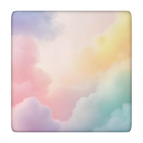 Dreamy Pastel Sky Square Fitted Tablecloth with Elastic Edge,Square Table Cover,Washable Elastic Table Cover for Home Kitchen Party Decor 34"x34"