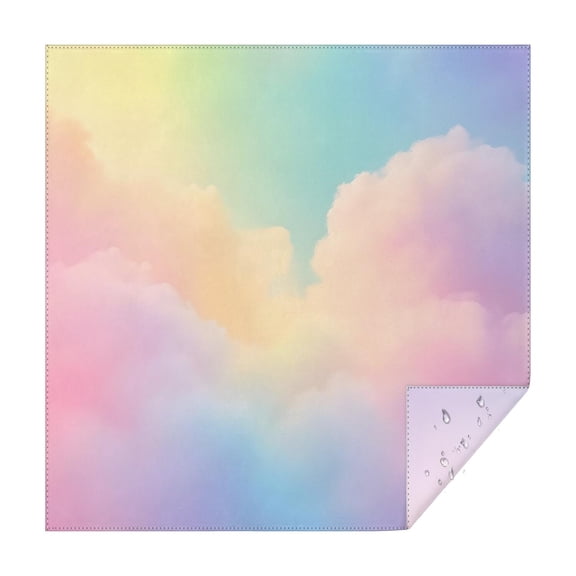 Dreamy Pastel Sky Square Tablecloth,Waterproof Square Table Cover,Wipeable Spillproof Washable Table Cover for Home Kitchen Party Decor 60"x60"(152x152cm)