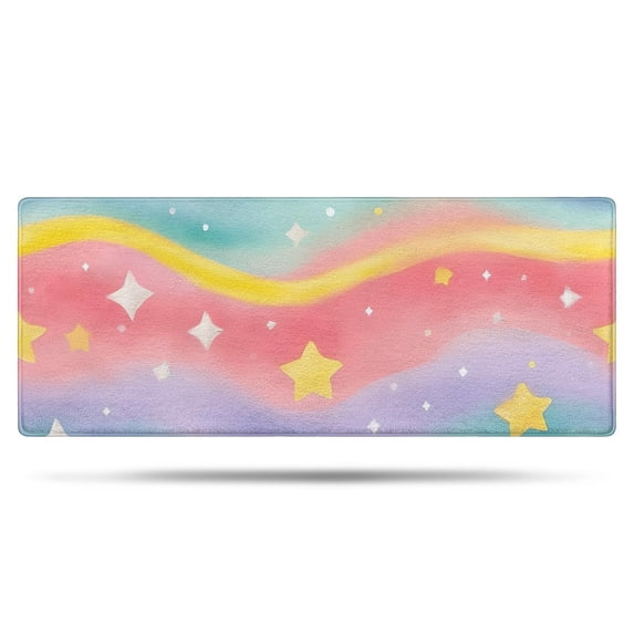 Dreamy Pastel Wave Pattern Bathroom Rugs Mat,Non Slip Microfiber Bathroom Rug,Rubber Backing,Soft Bathroom Mats for Bathroom Floor,Tub and Shower,60x24in(150x60cm)