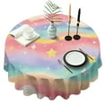 thumbnail image 1 of Dreamy Pastel Wave Pattern Round Tablecloth 60"x60",Wrinkle Wipeable Table Cloth for Kitchen Dining Room Picnic Patio Party, 1 of 6