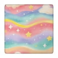thumbnail image 1 of Dreamy Pastel Wave Pattern Square Fitted Tablecloth with Elastic Edge,Square Table Cover,Washable Elastic Table Cover for Home Kitchen Party Decor 34"x34", 1 of 6