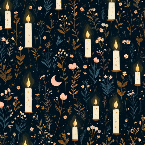 Dreamy Peel and Stick Wallpaper Dreamy Candle Design Soft Flames Floral Accents Wall Mural 23.6in x 9.8ft Self Adhesive Removable Wall Paper Renter Friendly Wallpaper for Bedroom Yoga Salon