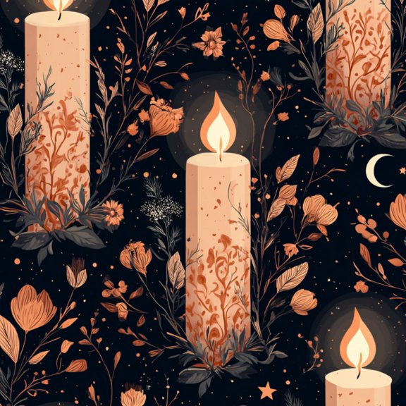 Dreamy Peel and Stick Wallpaper Rust Ochre Wildflower Candle Stars Crescent Moons Wall Mural 23.6in x 9.8ft Self Adhesive Removable Wall Paper Renter Friendly Wallpaper for Bedroom Yoga Salon