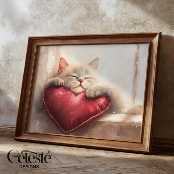 Dreamy Persian Cat Art Print, Vintage Nursery Decor Home Decor #844, 8x12 UNFRAMED