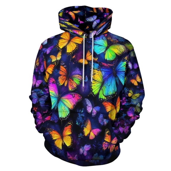 Dreamy Purple Butterfly Pattern (16)-1 3D Print Hoodie Men Women Autumn Thin Pullover Sweatshirt Vintage Streetwear Tops