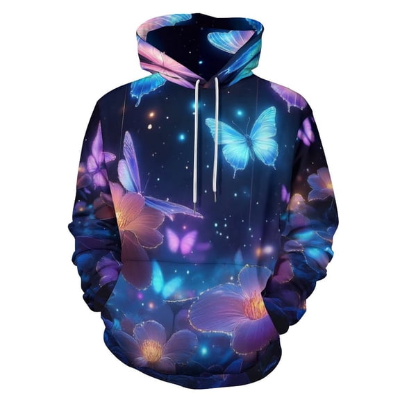 Dreamy Purple Butterfly Pattern (23)-1 3D Print Hoodie Men Women Autumn Thin Pullover Sweatshirt Vintage Streetwear Tops