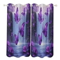 thumbnail image 1 of Dreamy Purple Butterfly Pattern (26)-1 2 Panels Blackout Curtains for Bedroom Living Room Drapes Kitchen Room Window Blackout Curtain Grommet, 1 of 6