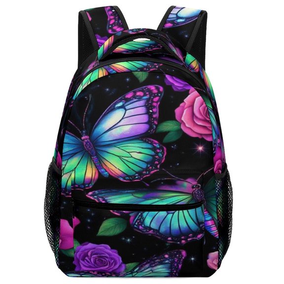 Dreamy Purple Butterfly Pattern (37)-1 Backpack for Business Daypack College Canvas Bags Durable