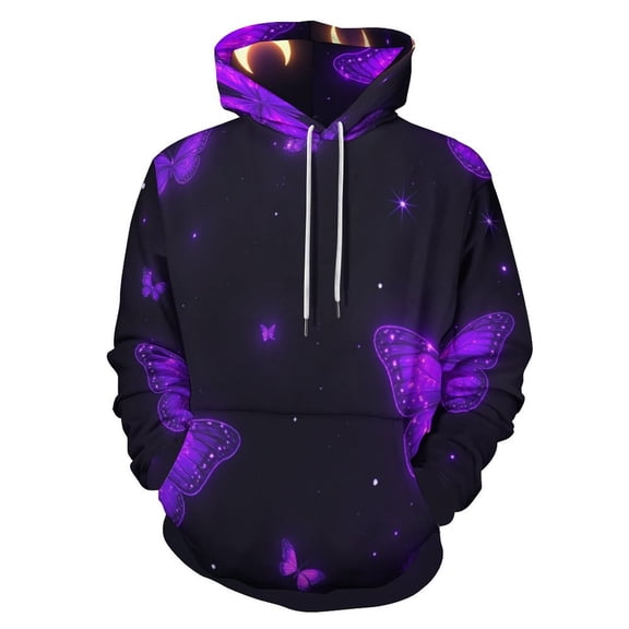 Dreamy Purple Butterfly Pattern 3D Print Hoodie Men Women Autumn Thin Pullover Sweatshirt Vintage Streetwear Tops