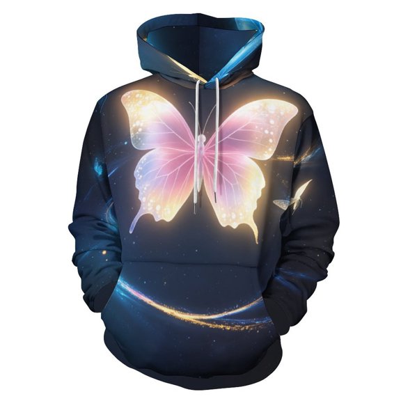 Dreamy Purple Butterfly Pattern 3d Sweatshirts Hoodie Fashion Casual Personality Men's Women Street Hoodie Pullovers Long Sleeve Comfortable Top